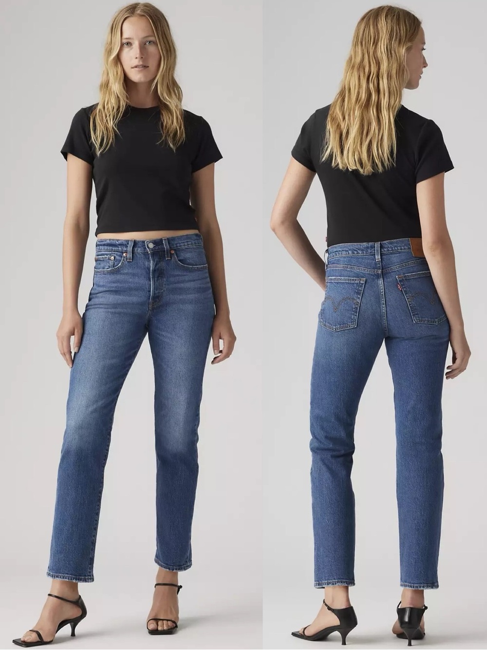 LEVI’S Wedge Vintage-Inspired Denim Button Fly Jeans Med Wash ❤️